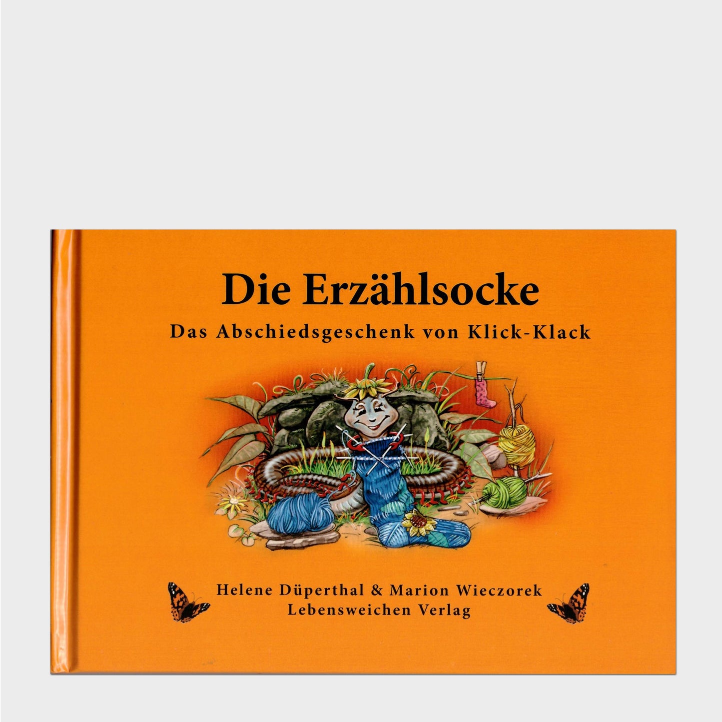 Buchcover Die Illustration von einem strickenden Tausendfüßler