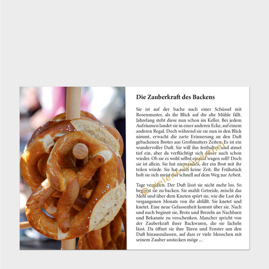 Laugenbrezeln und daneben eine Geschichte